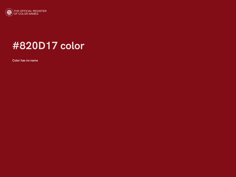 #820D17 color image