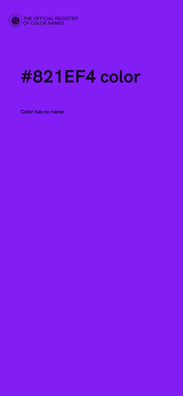 #821EF4 color image