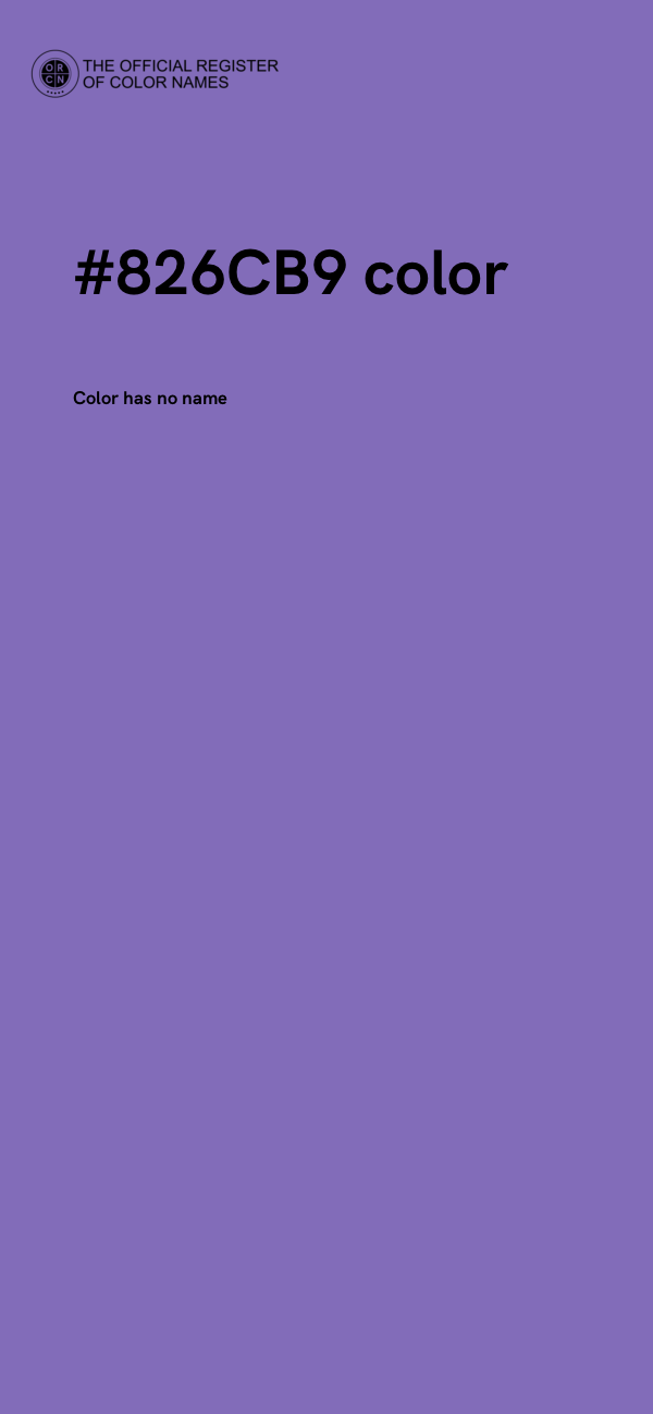 #826CB9 color image