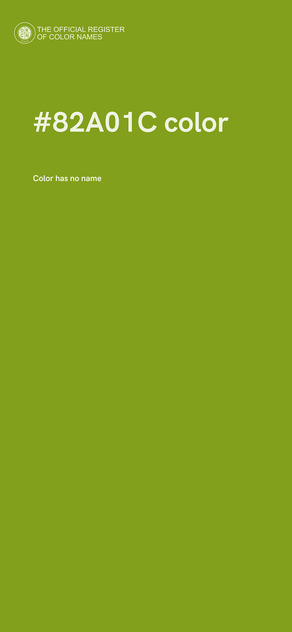 #82A01C color image