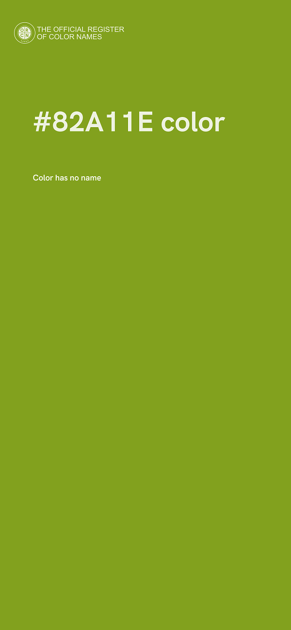 #82A11E color image