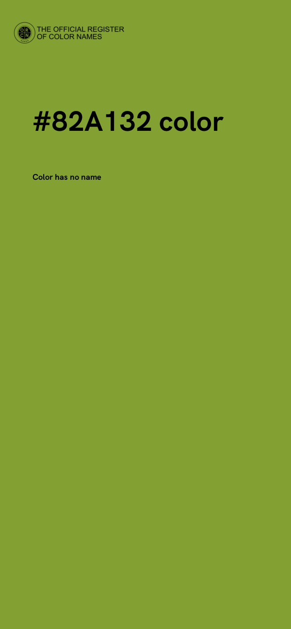 #82A132 color image