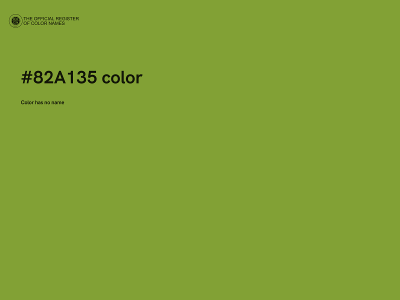 #82A135 color image