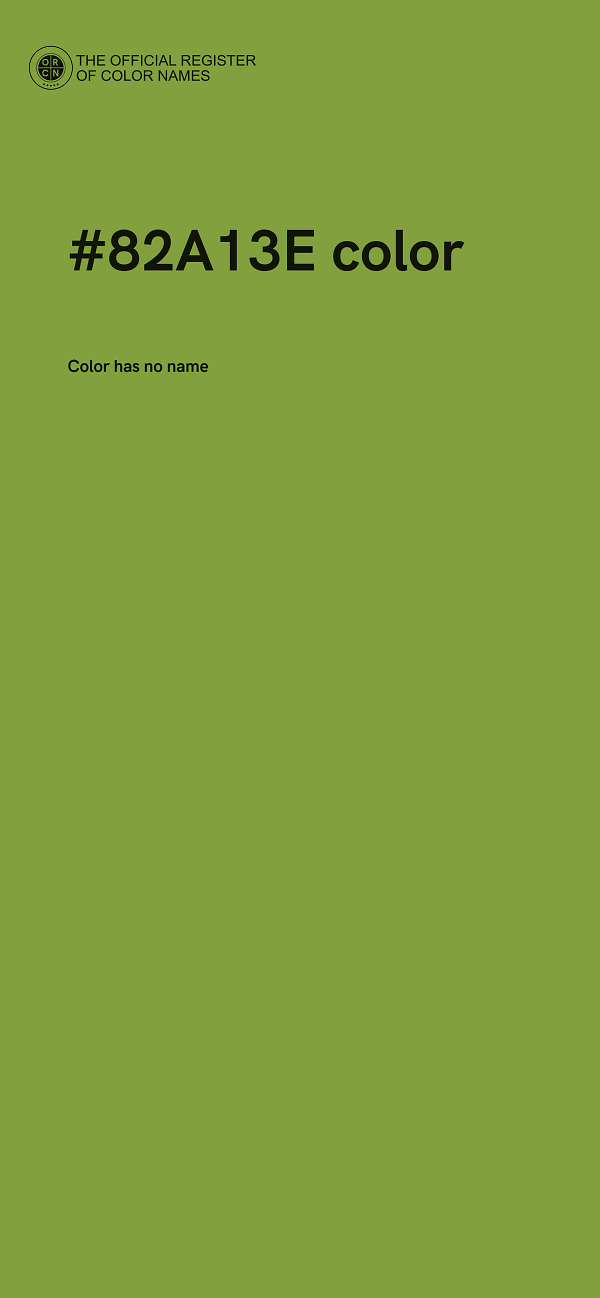 #82A13E color image