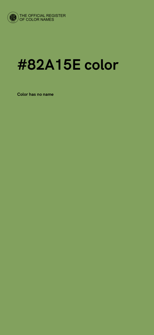 #82A15E color image