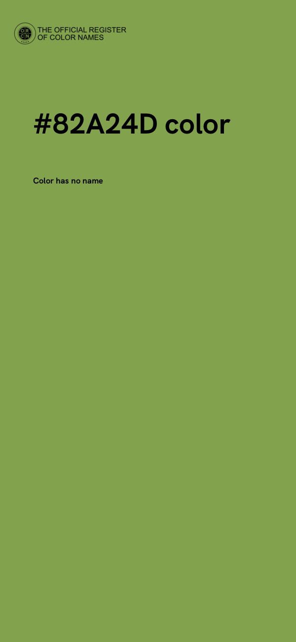 #82A24D color image