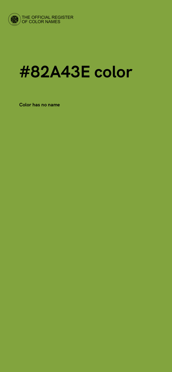 #82A43E color image