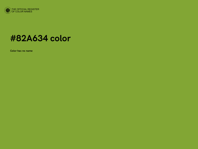 #82A634 color image