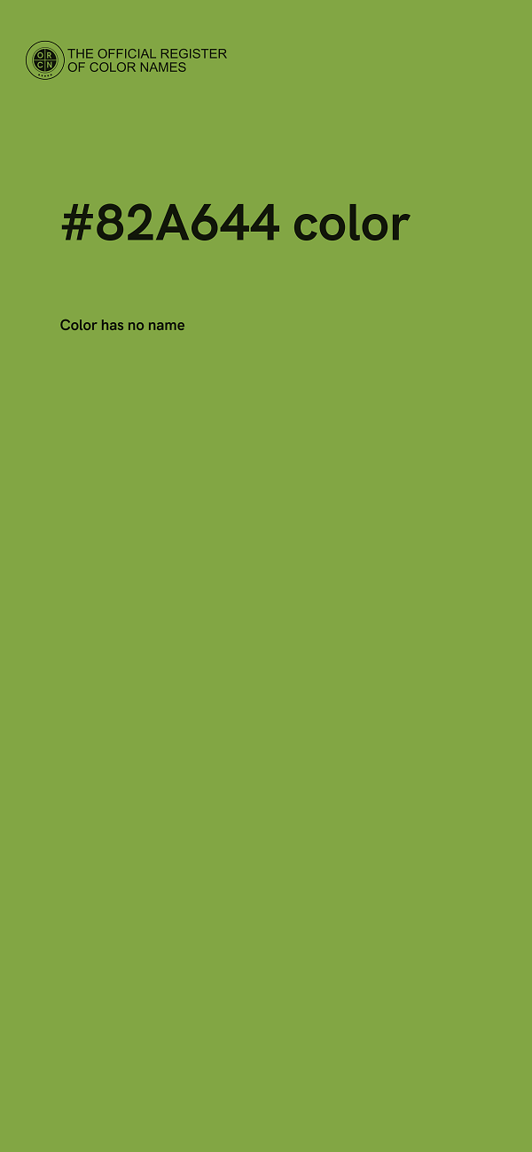 #82A644 color image