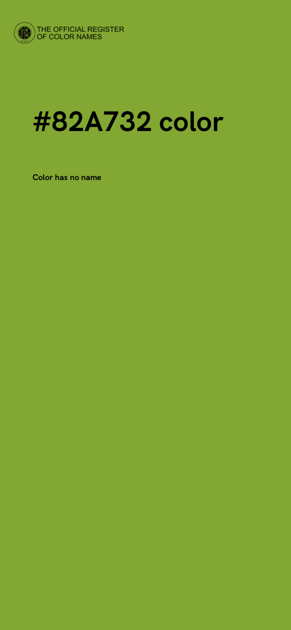 #82A732 color image