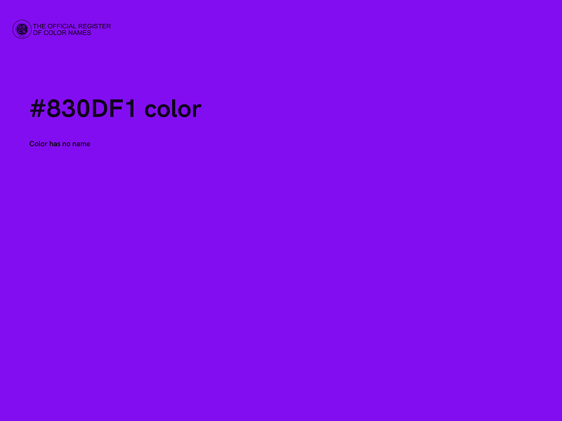 #830DF1 color image