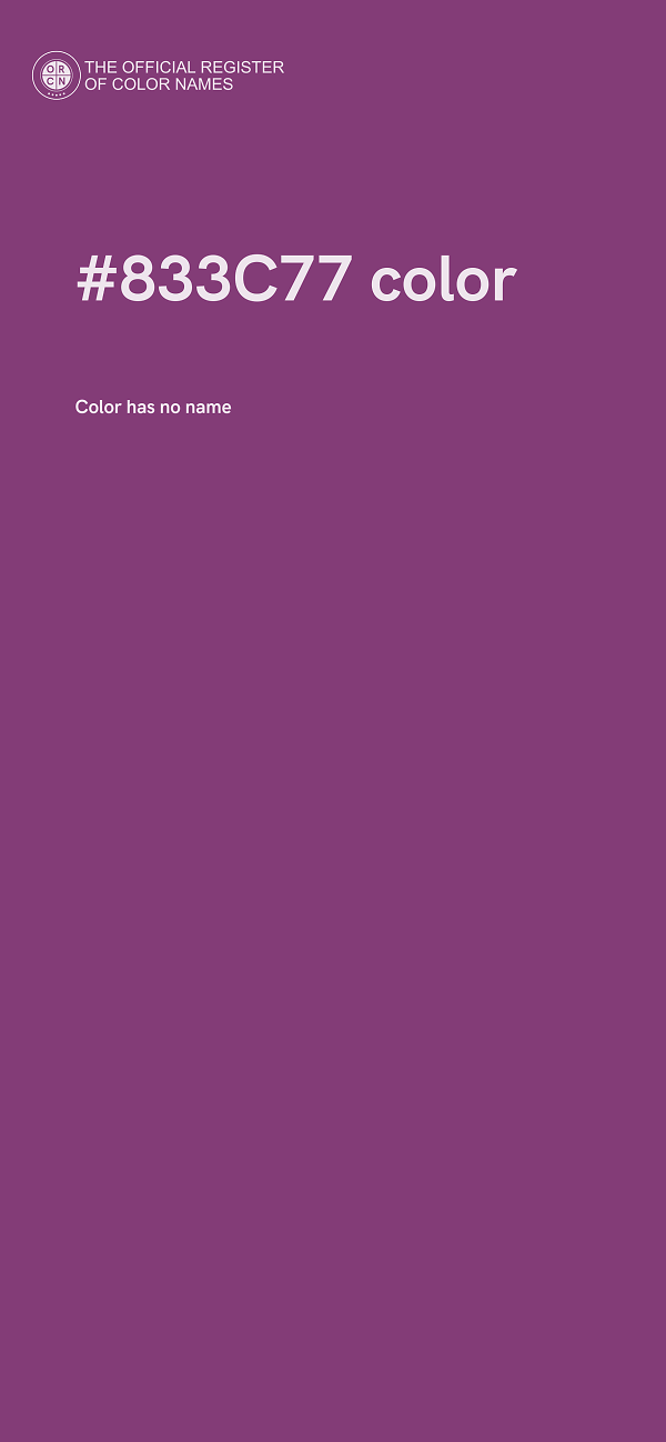 #833C77 color image