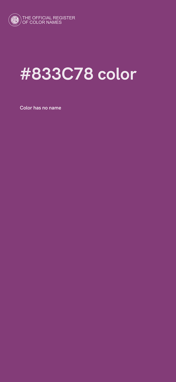 #833C78 color image