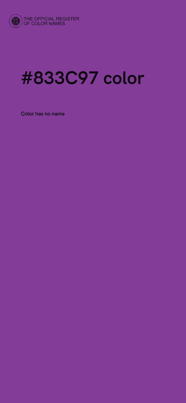 #833C97 color image