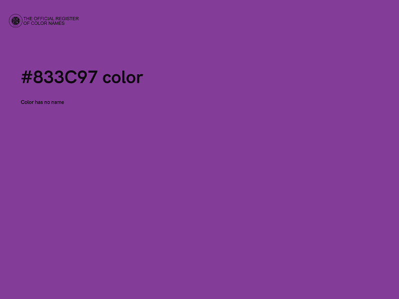 #833C97 color image