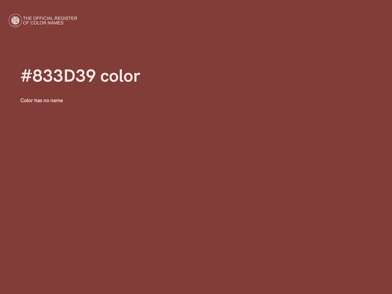 #833D39 color image