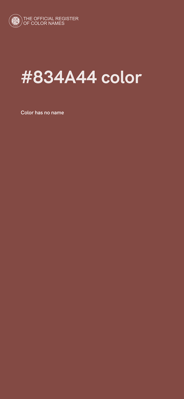 #834A44 color image