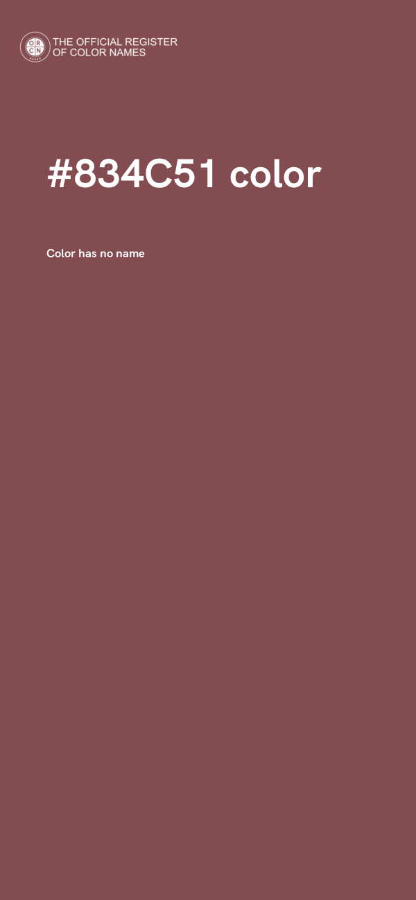 #834C51 color image
