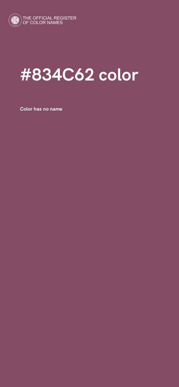 #834C62 color image