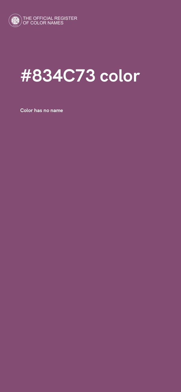 #834C73 color image