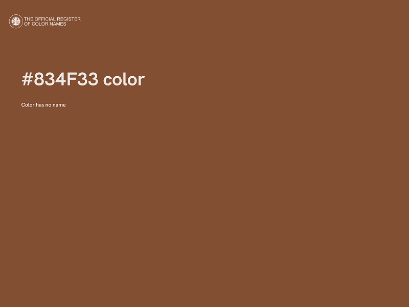 #834F33 color image