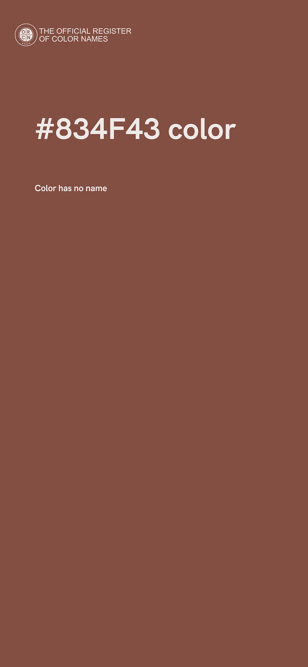 #834F43 color image
