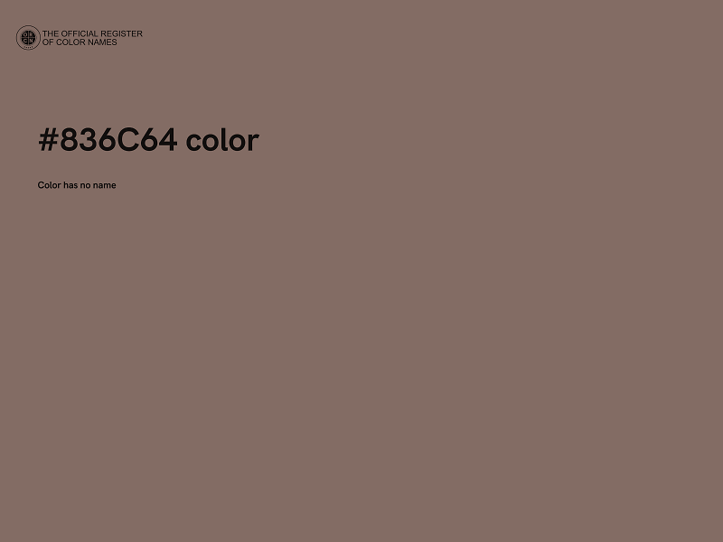 #836C64 color image