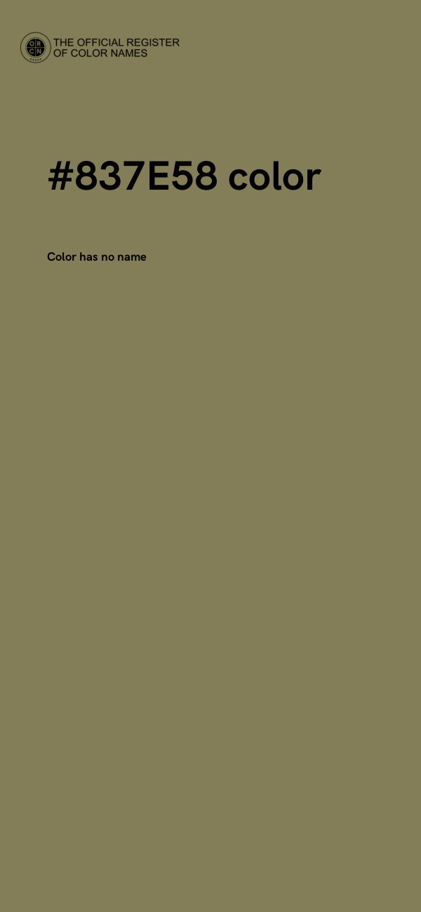 #837E58 color image