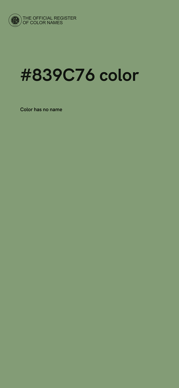 #839C76 color image
