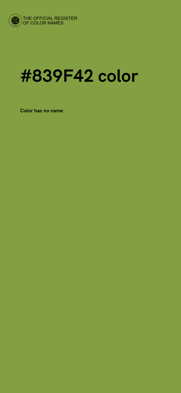 #839F42 color image
