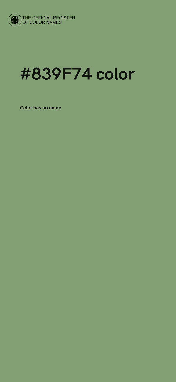 #839F74 color image