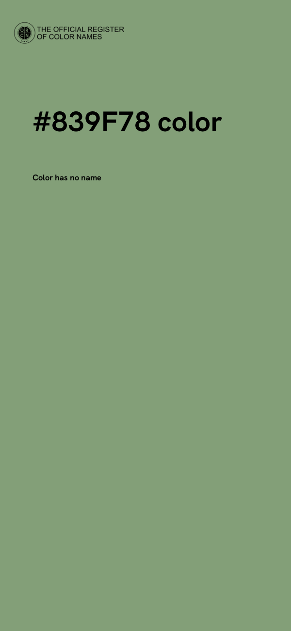 #839F78 color image