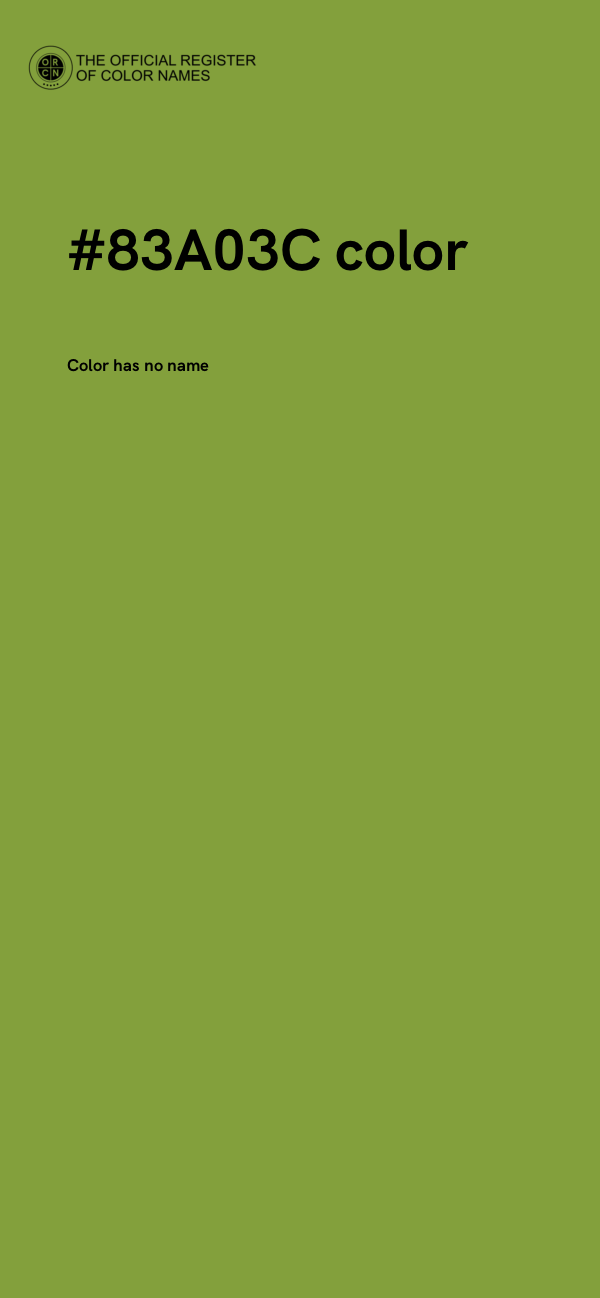 #83A03C color image