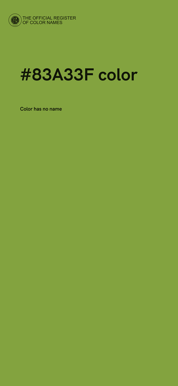 #83A33F color image