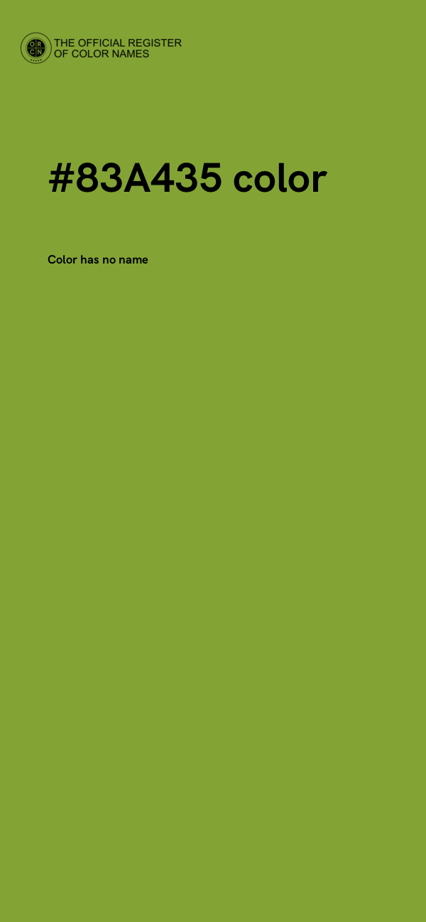 #83A435 color image