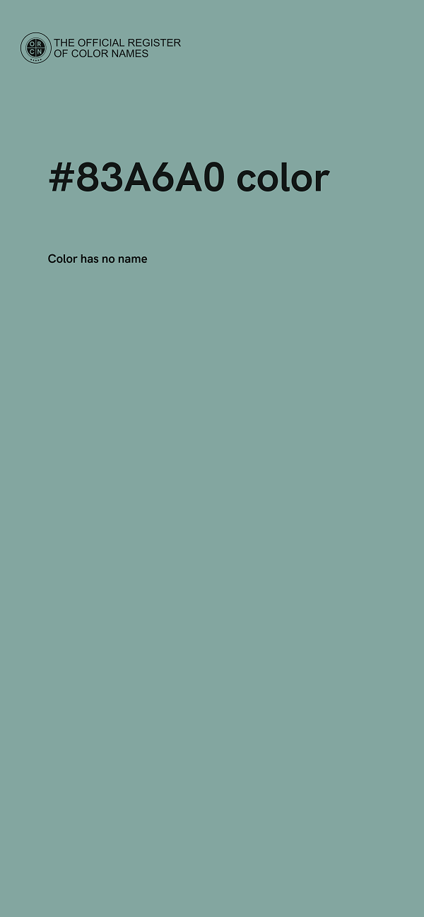 #83A6A0 color image