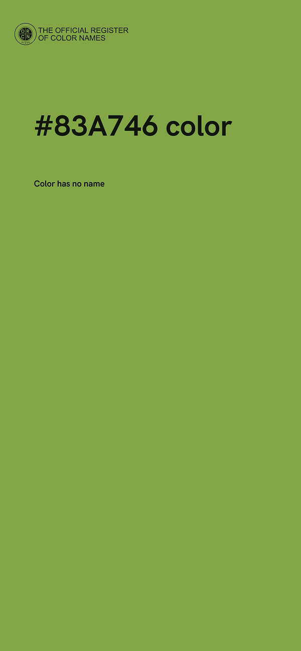 #83A746 color image