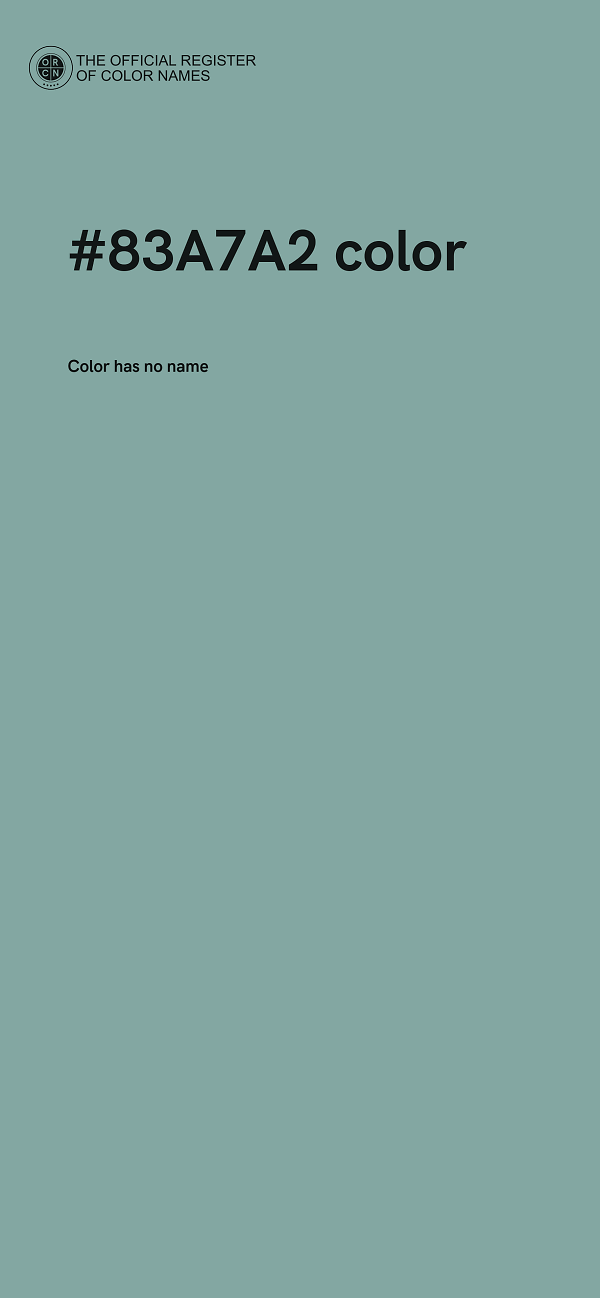 #83A7A2 color image