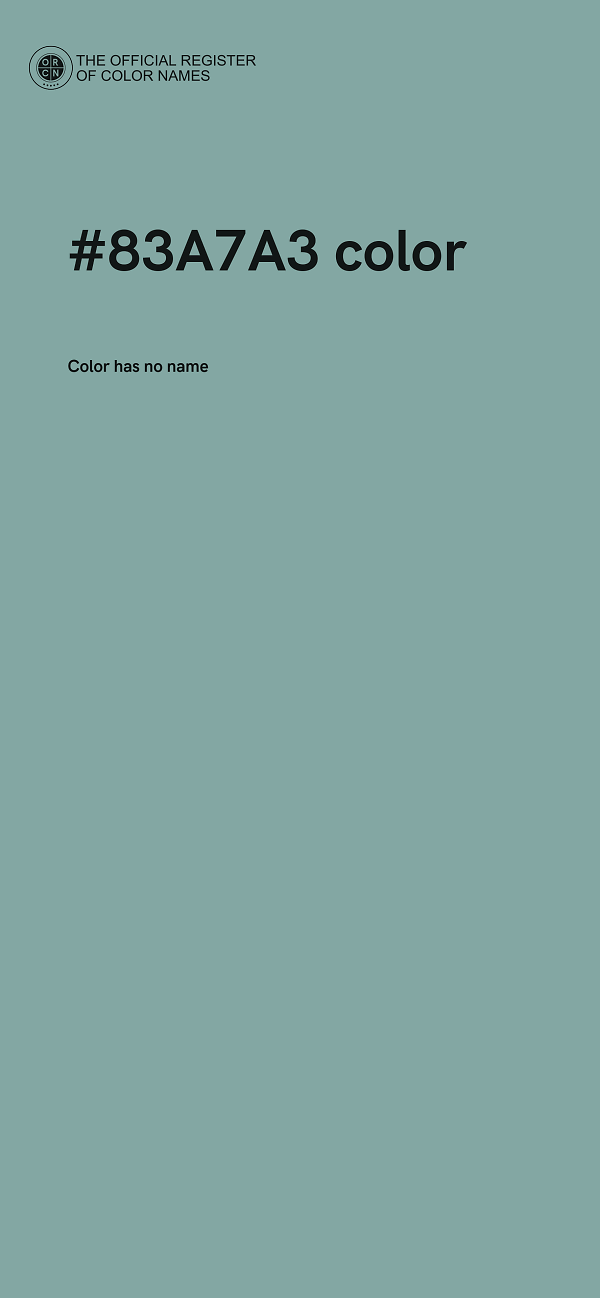#83A7A3 color image