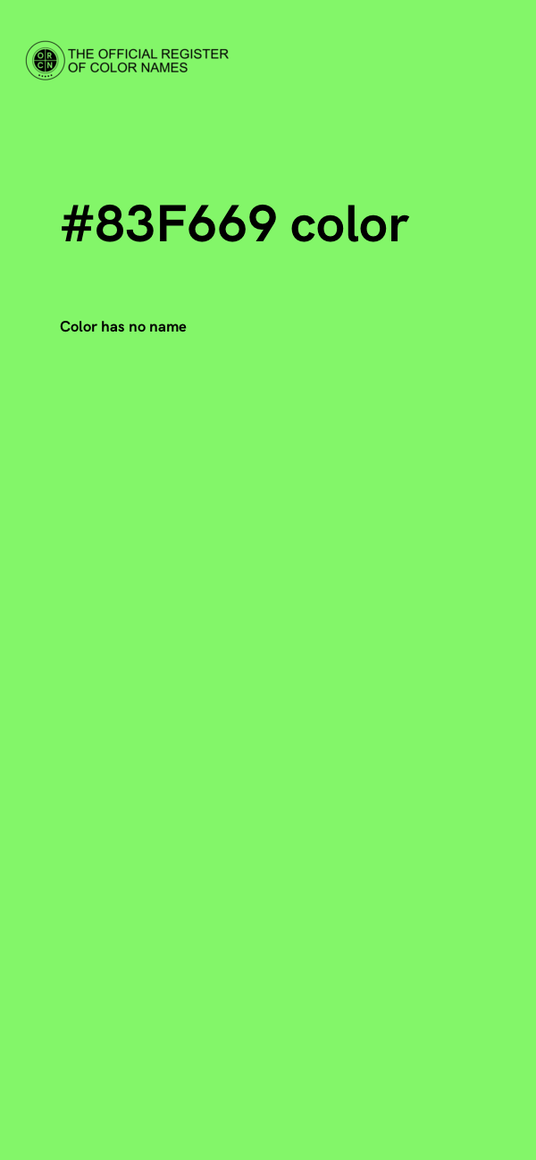 #83F669 color image