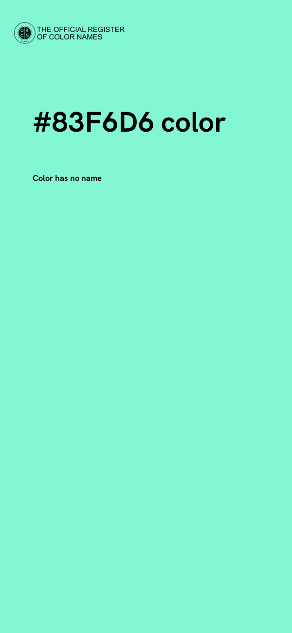 #83F6D6 color image