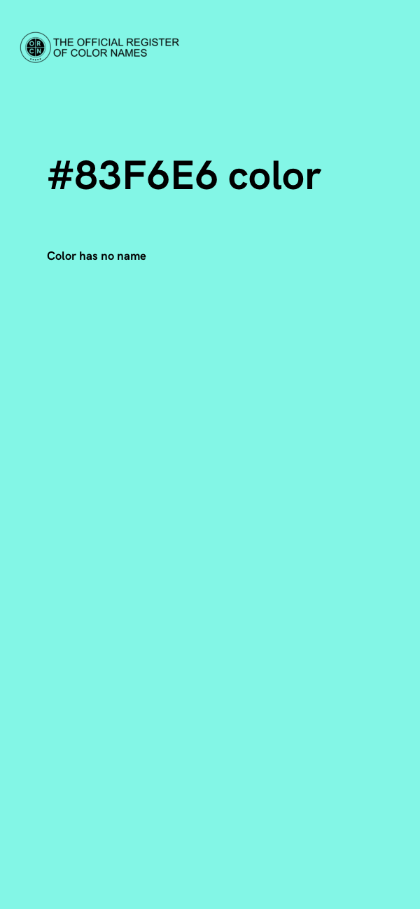 #83F6E6 color image