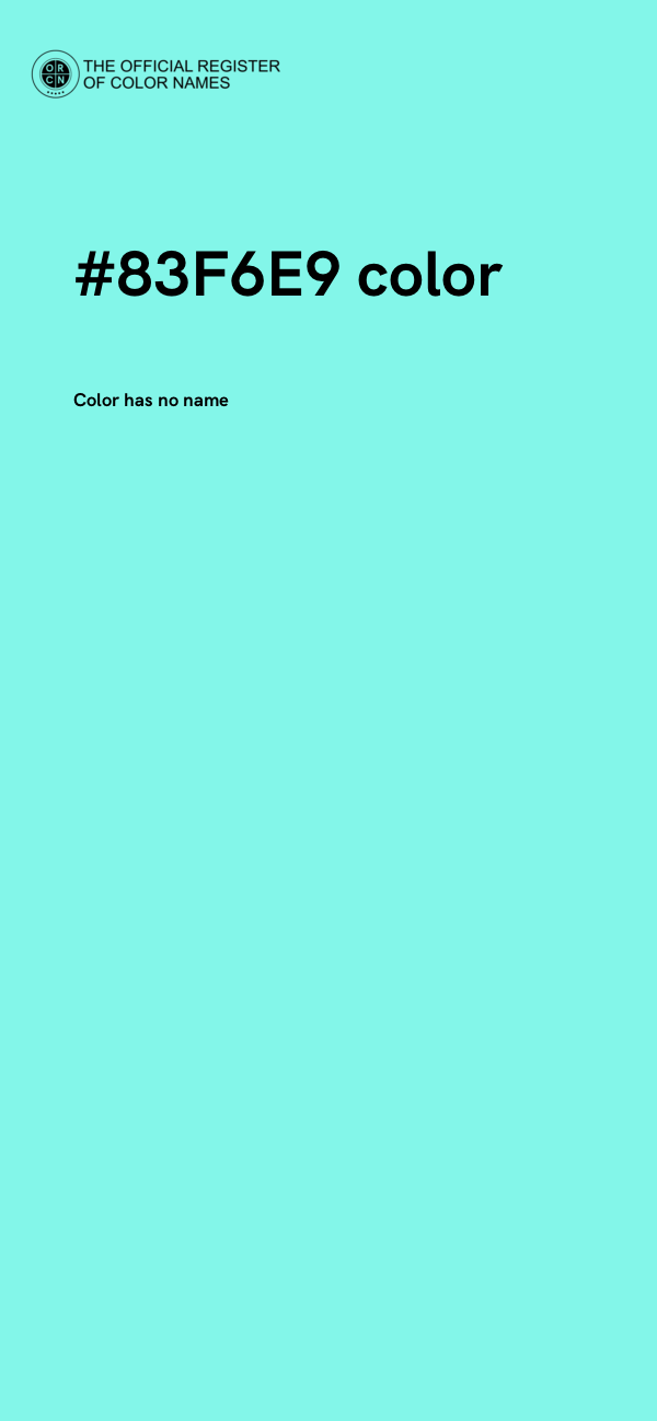 #83F6E9 color image