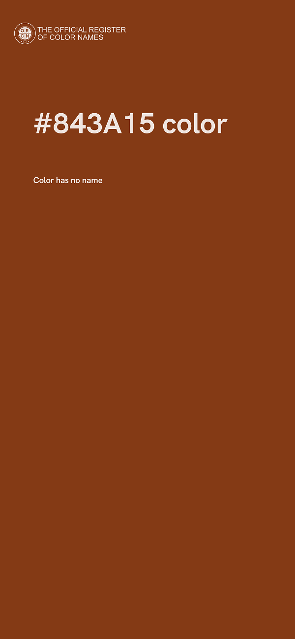 #843A15 color image