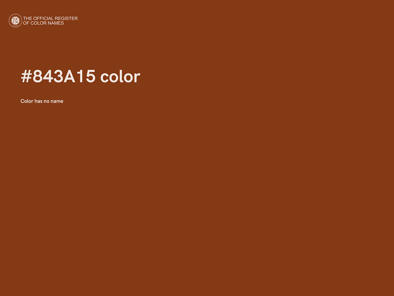 #843A15 color image