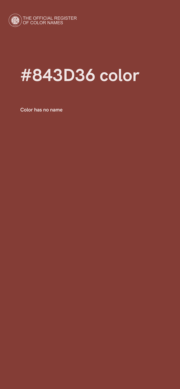 #843D36 color image