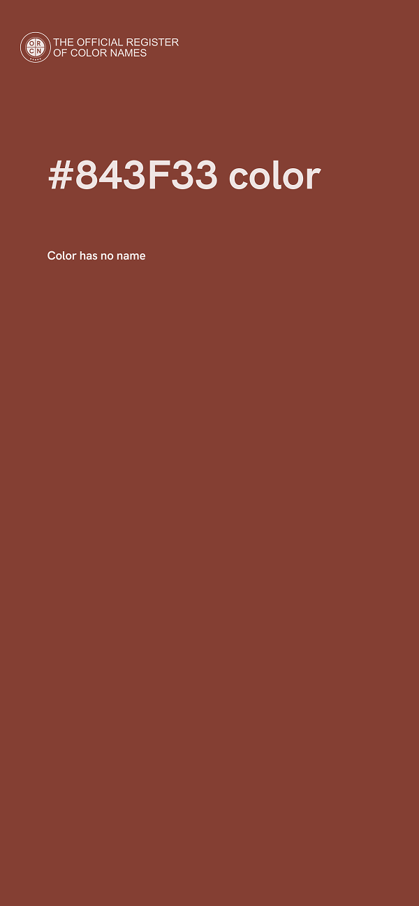 #843F33 color image
