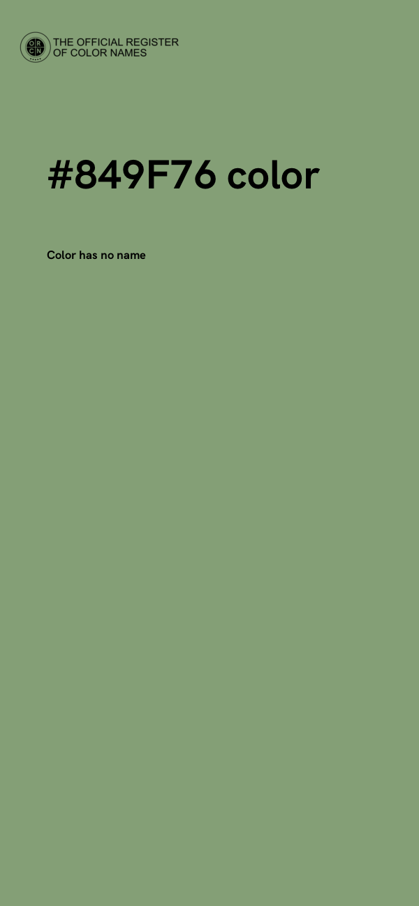 #849F76 color image