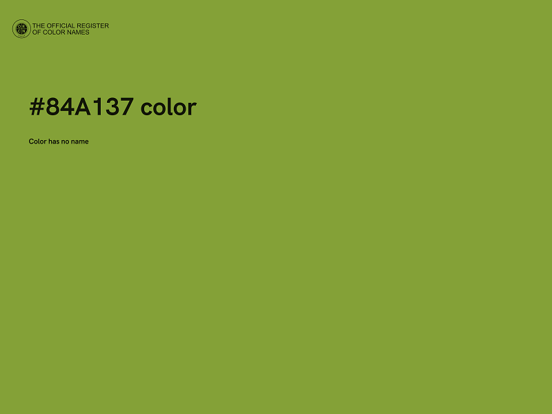 #84A137 color image