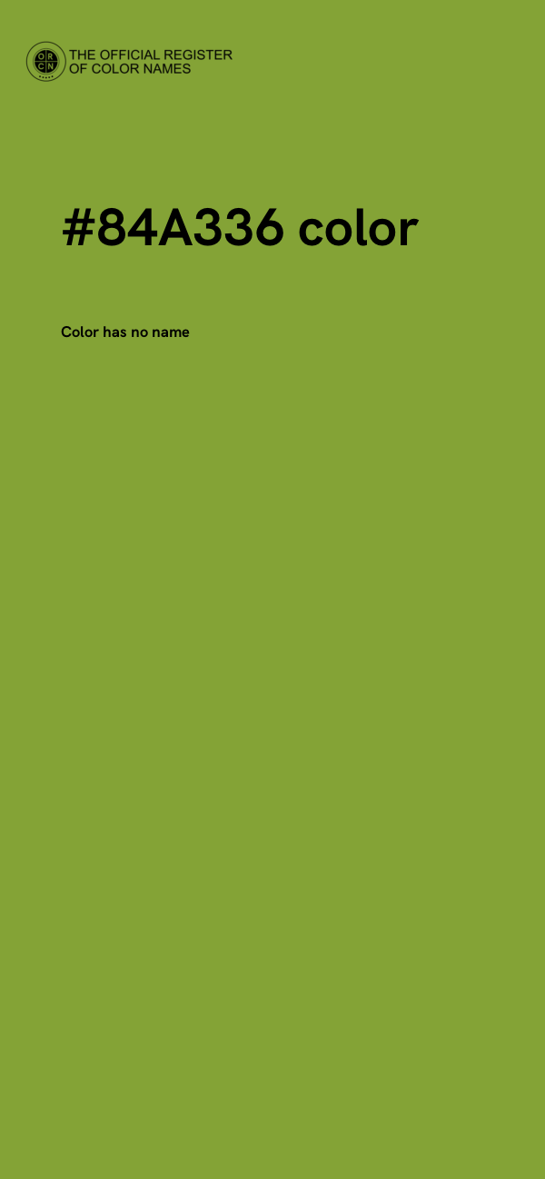 #84A336 color image